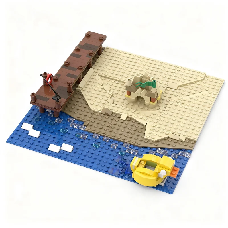 

249PCS MOC Creative Beach Model DIY Ideas Christmas Child Toy Assembly Puzzle Gift Birthday Custom Kids Building Blocks Gifts