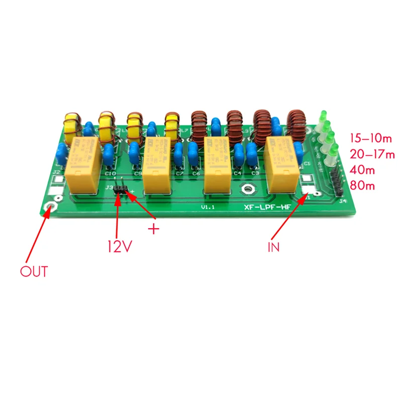 Kit Filter ABYL XF-LPF-HF 12V 100W Filter Lolos Rendah Gelombang Pendek Unit Lpf 3.5Mhz-30Mhz Rakitan
