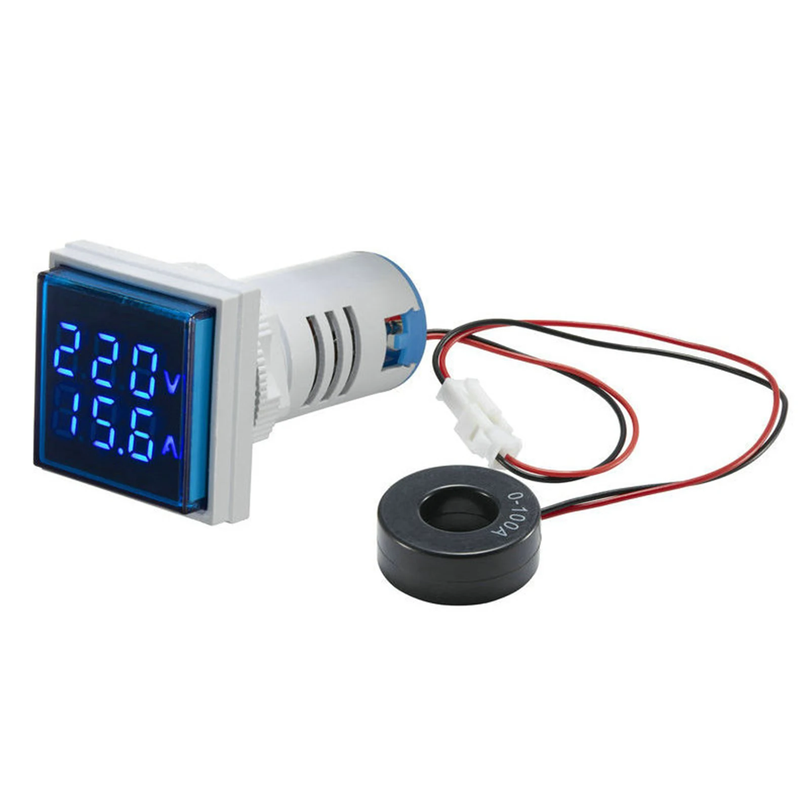 Brand New AC Ammeter Voltmeter Digital 22mm 3 In 1 Indicator Current Tester Gauge Frequency Meter LED Display Square