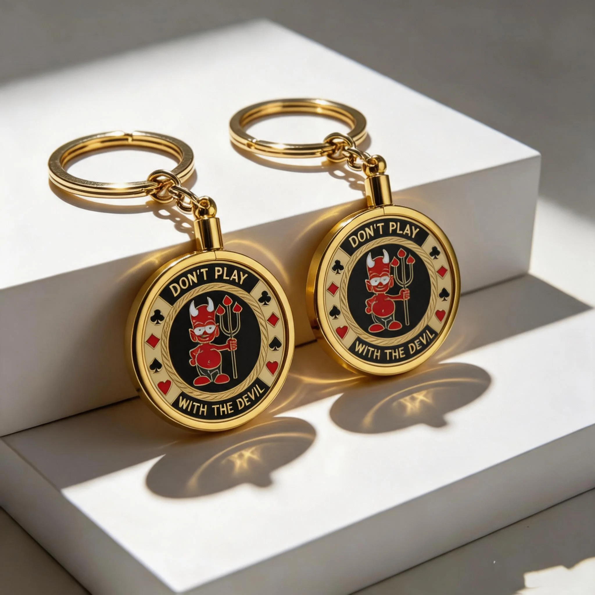 2-Piece Texas Hold'em Themed Red Joker Card Design Keychain Set—Handcrafted, Perfect for Texas Hold'em Parties