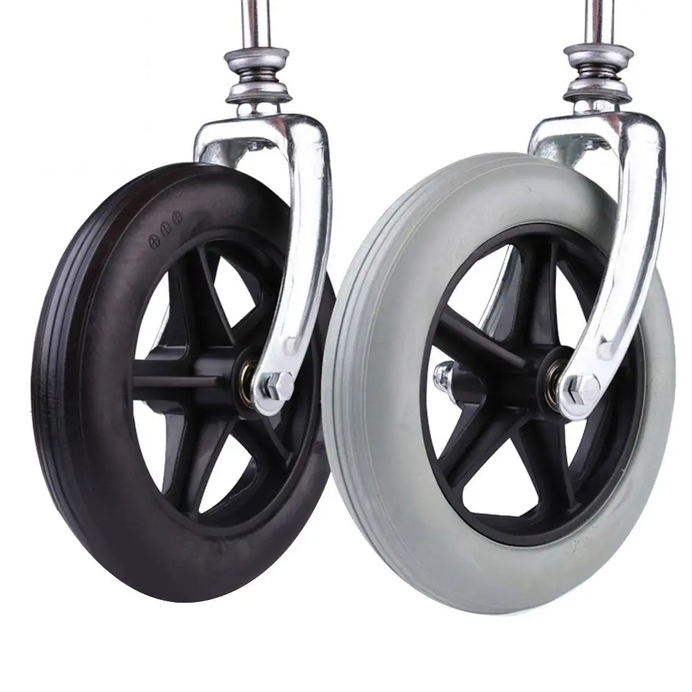 شوكة كرسي متحرك فولاذية مقاومة للاهتراء مع دعامة عجلة أمامية تحمل 6/7 بوصة لدعم العجلة الأمامية للكرسي المتحرك