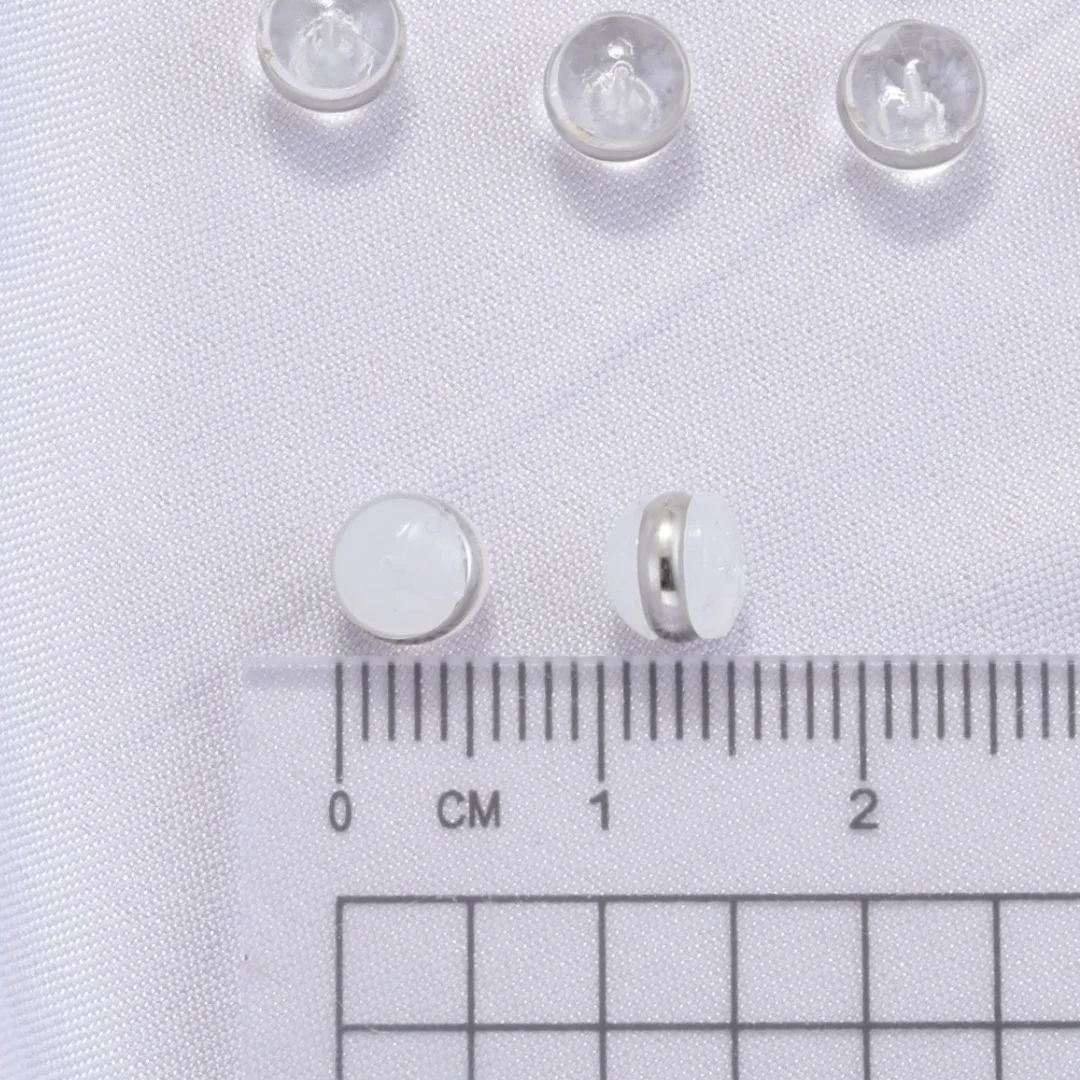 100Pcs/lot,DIY Earring Accessories Hamburger-Shaped Stud Earring Caps, Eco-Friendly Transparent Soft Silicone Earplugs:PE5