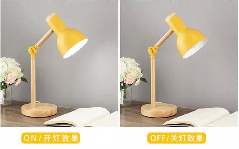 Nordic Decorative Eye Protection Small Table Lamp Modern Simple Cute Exquisite Bedroom Desk Bedside Lamp Girl Macaron Wood Lamp