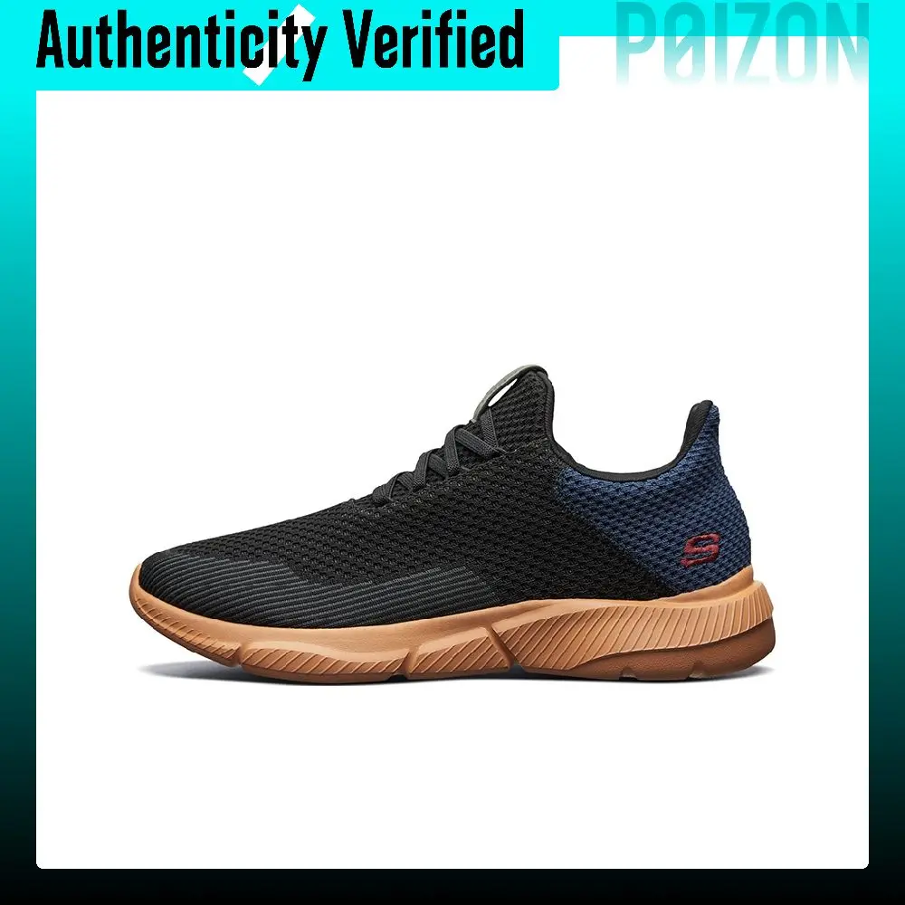 Skechers Ingram Mesh, Artificial Leather Low top Running Shoes Men's Blue Black Brown 65867-BKNV