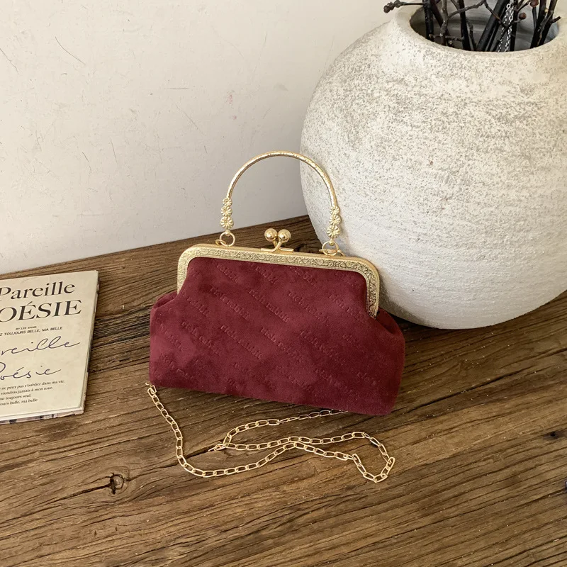 

Элегантные сумки на плечо с буквенным зажимом, вечерний клатч для женщин, женская сумка через плечо с цепочкой в стиле ретро, повседневные вечерние женские сумки, кошелек