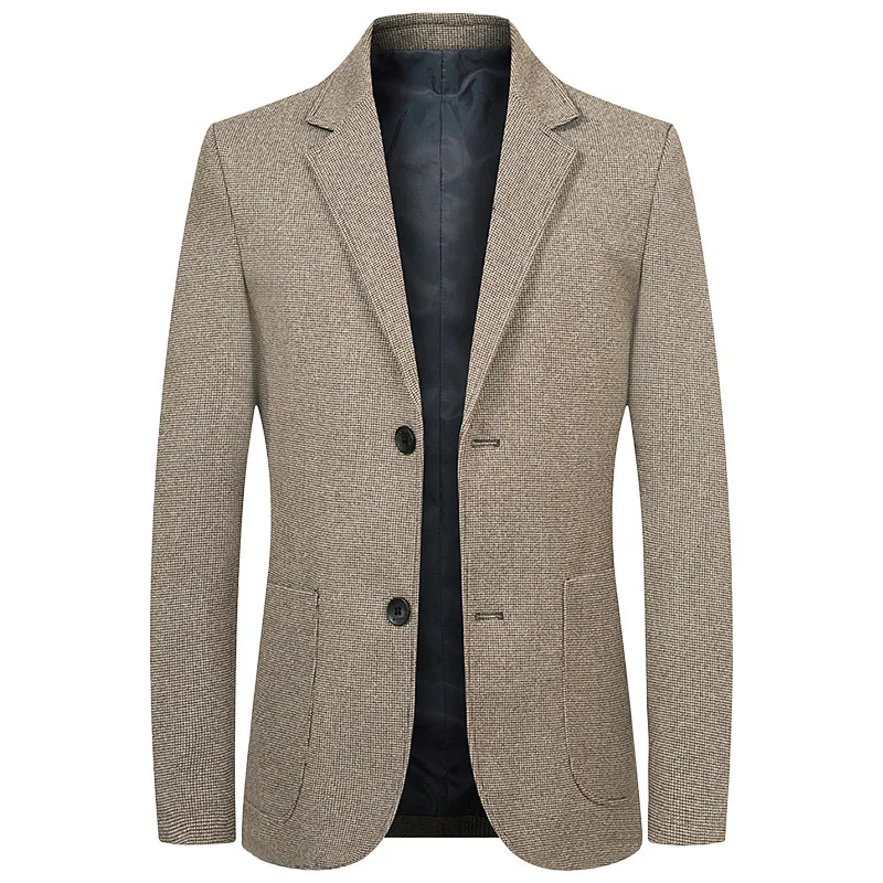 

Casual Single Piece Men's Suit Jaet Midlife Spring Autumn New Sle Dad Clothes Busin Casual Fiber Fabric Loose Fit