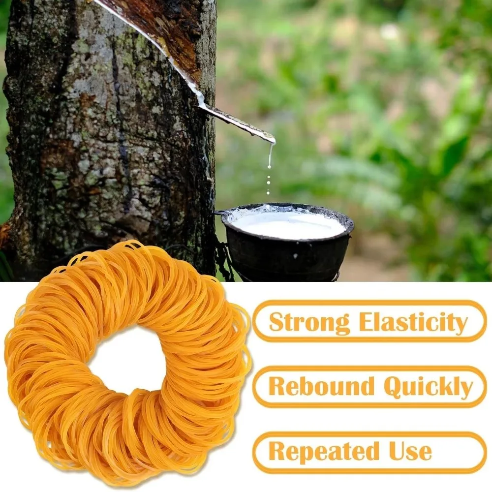 150Pcs High Elastic Rubber Bands Yellow Durable Elastic Bands Elasticity Fasteners Elastic Stretchable Bands