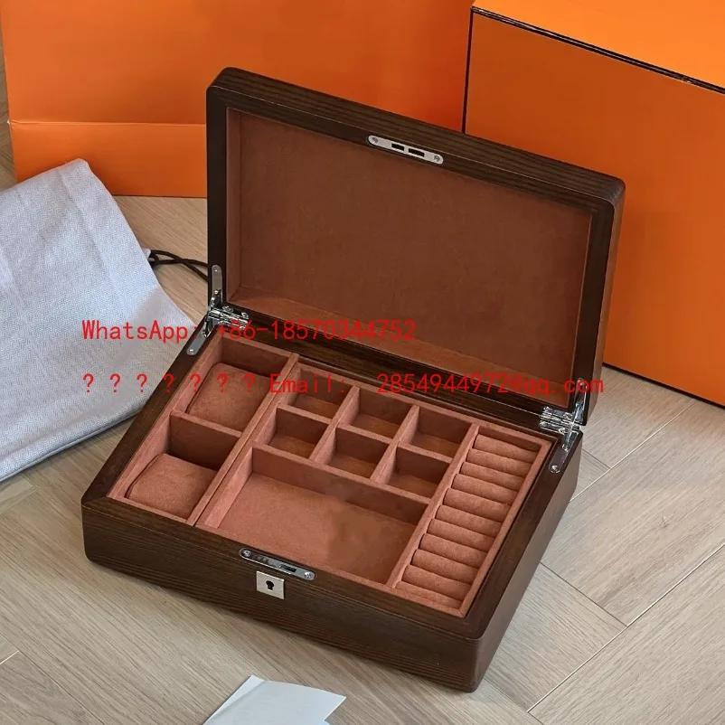 L     High-end Light Luxury Exquisite Double-layer Jewelry Box Necklace Ring Earrings Earrings Bracelet Watch Storage Box