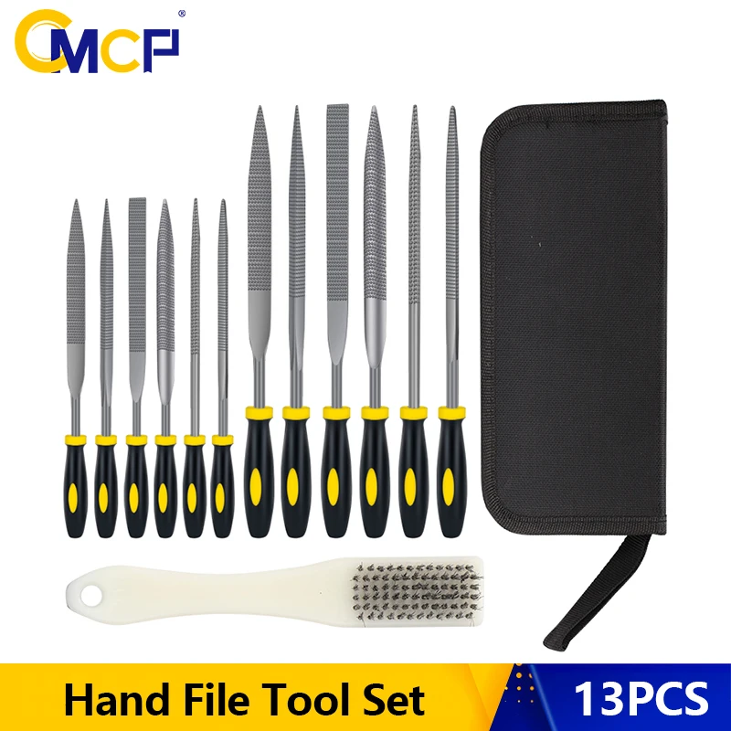 

CMCP Mini Wood Rasp Needle Files Set 13pcs 3x140mm 4x160mm Wood Carving Tools for Steel Rasp Needle Woodworking Hand File Tool