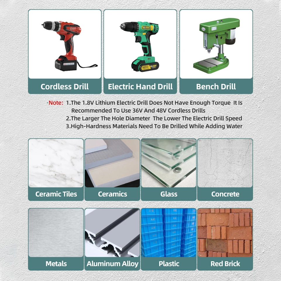 Juego de brocas hexagonales cruzadas para hormigón, porcelana, azulejo, vidrio, Metal, Kit de brocas multifunción profesionales, herramientas,