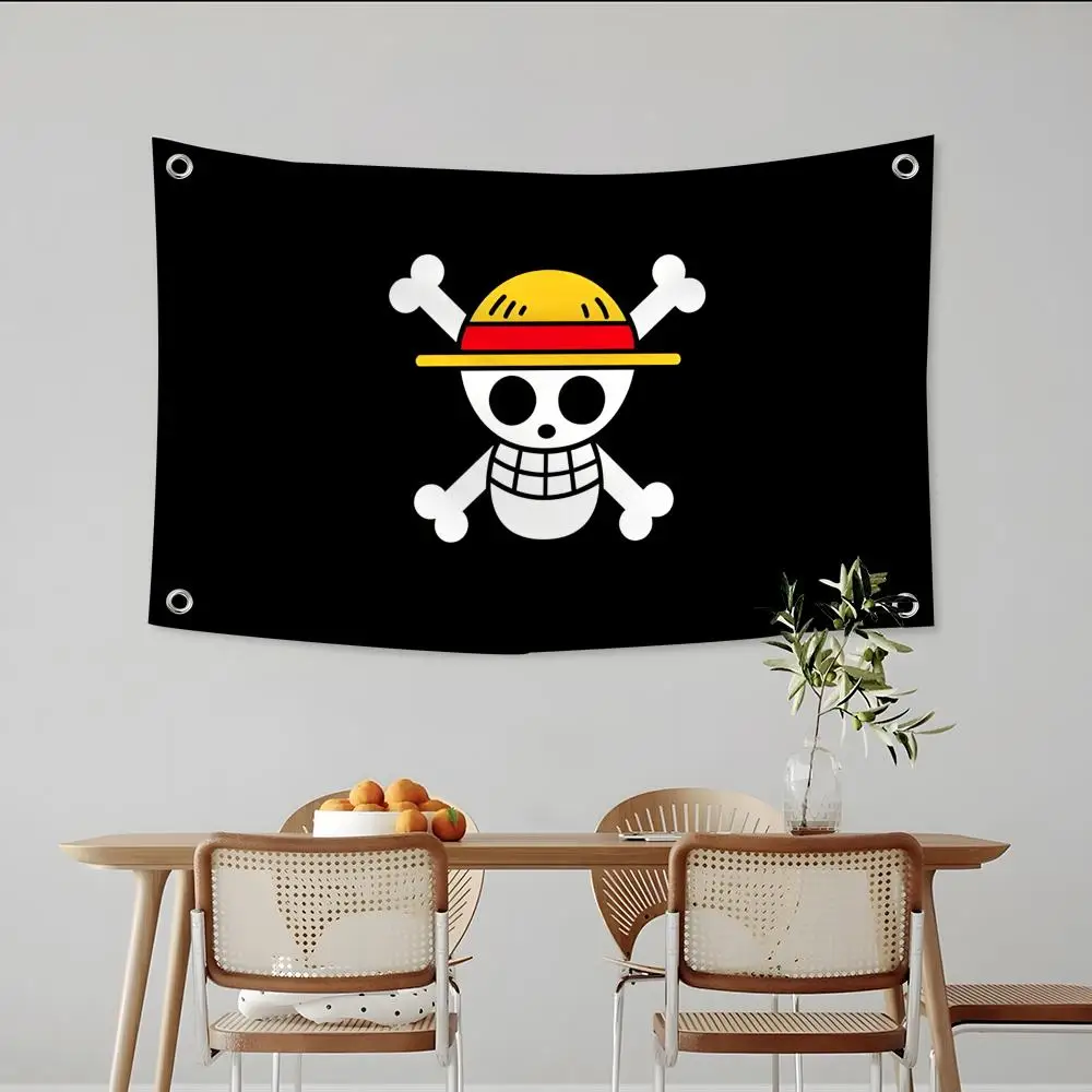 Hot Anime Hat Pirates Pirate Crew Flags Custom Camping Outdoor Garden room Decor Backdrops Wall Art Family Gifts
