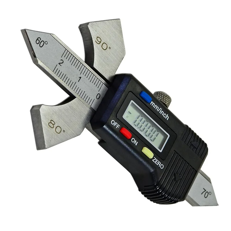 CYCLI-Digital Readout Welding Meter, Welding Test Ruler 4 Angle Display: 60°, 70°, 80°, 90° Reading Inches, Metric, Inches