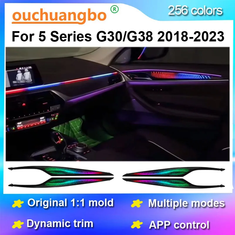 Ouchuangbo светодиодный окружающий свет для 5 серии G38 G30 2018-2023 атмосферная лампа комплект окружающей подсветки Interio экологический
