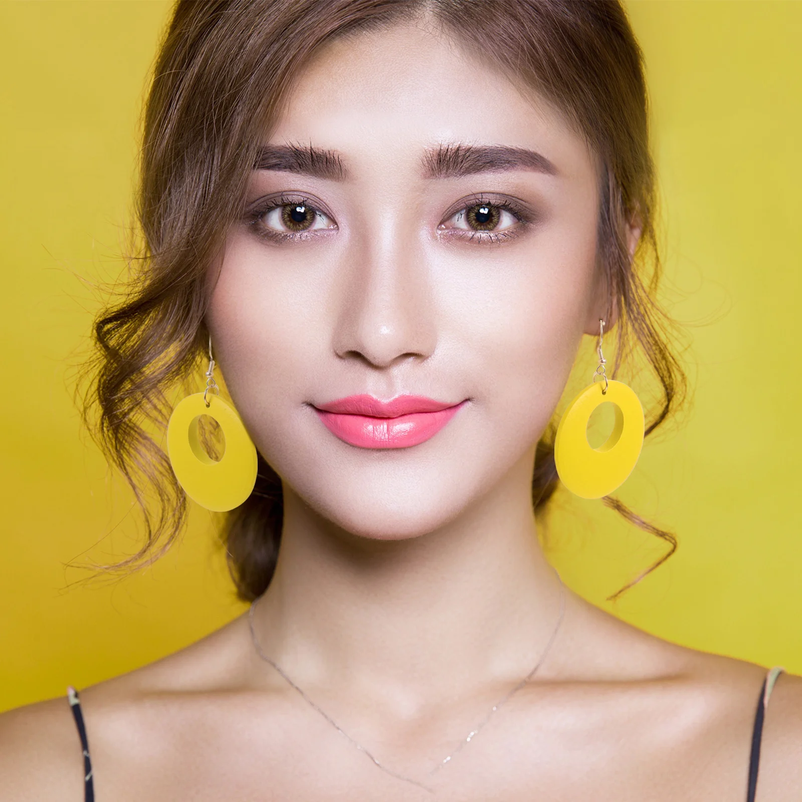 

1Pair Wood Earrings Retro Teardrop Lightweight Drop Dangle Earrings for Women Large Hoop Party Jewelry Geometric