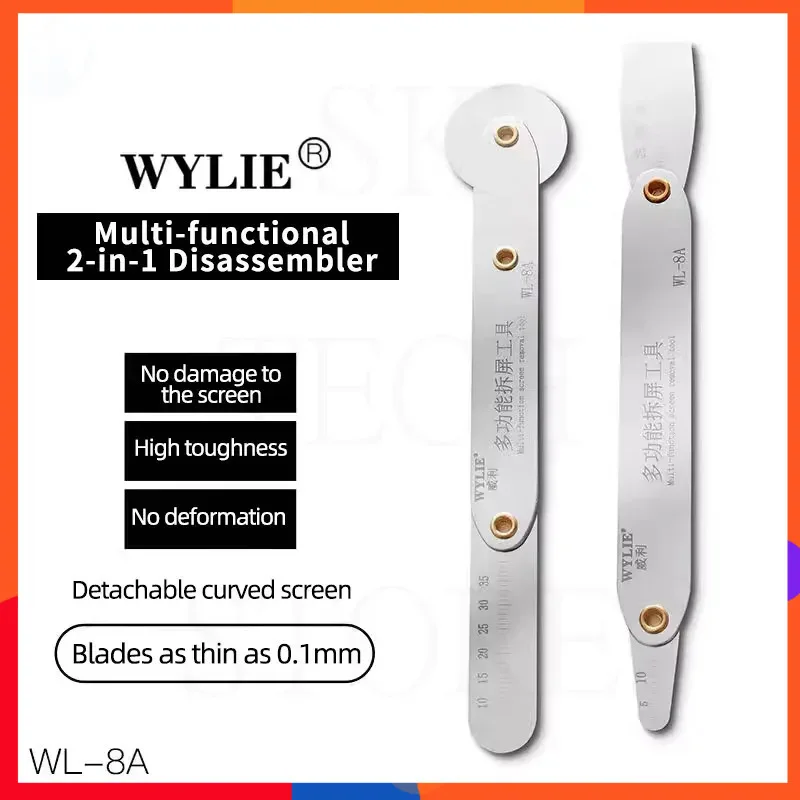 Wylie WL-8A - Multi functional disassembly tool 2-in-1, screen disassembly tool will not damage the screen, high hardness, and