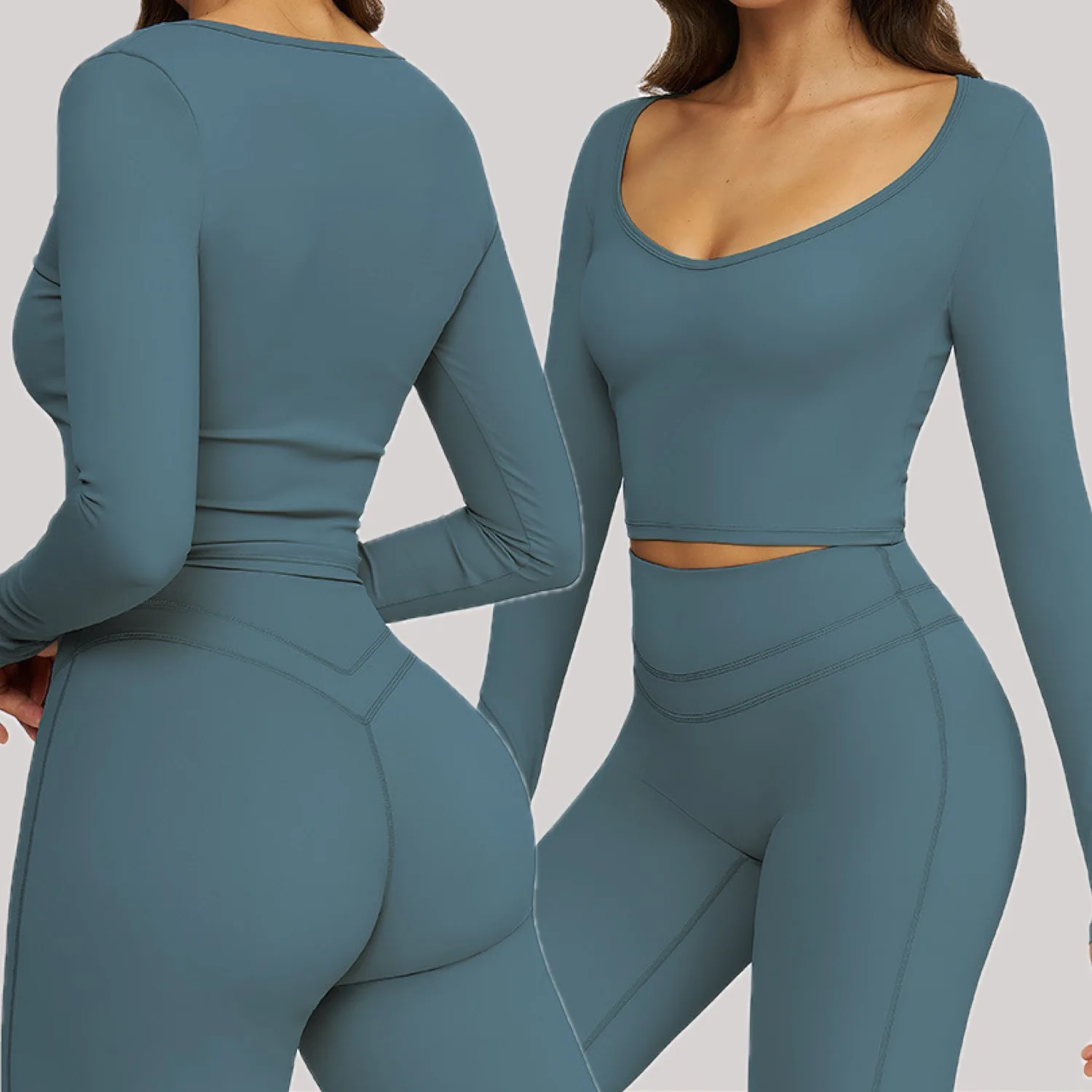 

Quick Drying Long Sleeved Women Yoga Clothes Outdoor Running Sport T-shirt Yoga Shirts Sport Top Fitness Clothes Women Sportswea