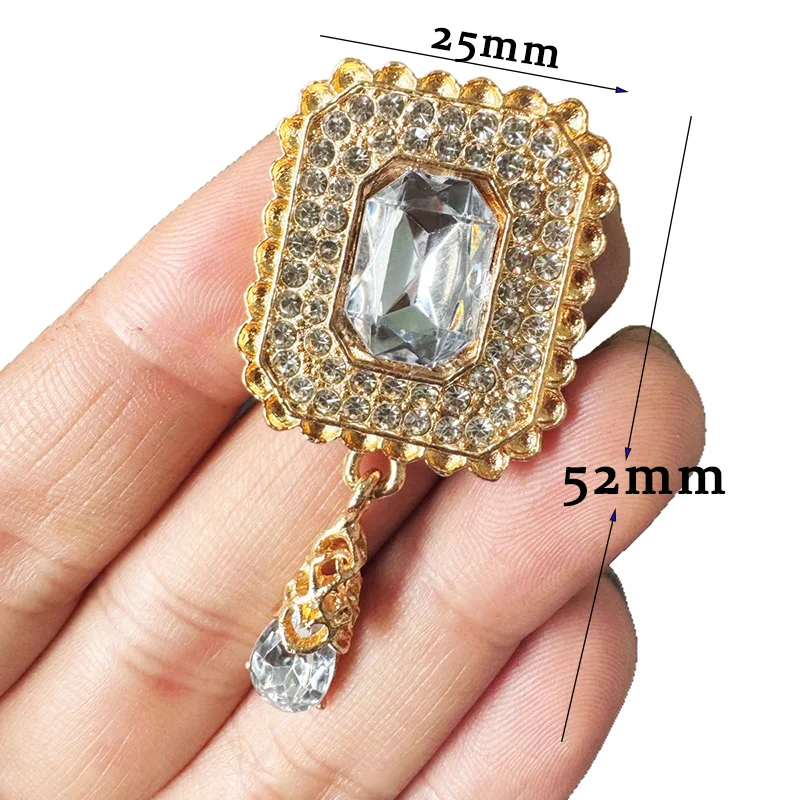 New 5Pcs Decorative Brooch Accessories Sparkling Crystal Garment Alloy Rhinestone Sewing Buckle Pendant Scrapbooking