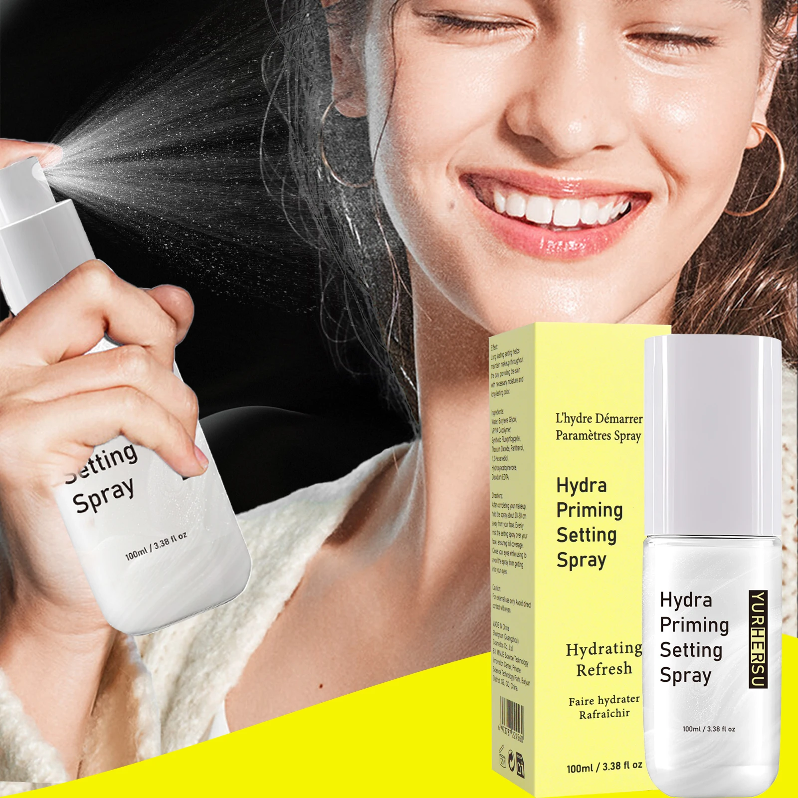 Spray fixateur de maquillage pour le visage – Finition mate longue durée et contrôle de l'huile – Tous types de peau