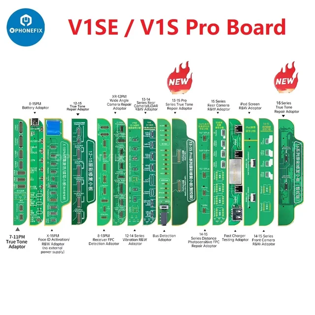 NOWA PŁYTKA JCID JC V1SE V1S PRO Dot Matrix Face LCD True Tone Fotosensitive Original Color Fingerprint Battery Board do IPhone X-17PM