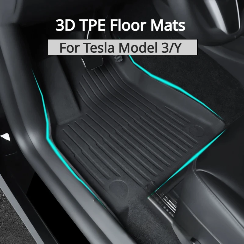 

3D TPE Floor Mats for Tesla Model Y Model 3 Left Right hand drive RHD Modely Model3 Official Foot Pad Fully Surrounded Carpet