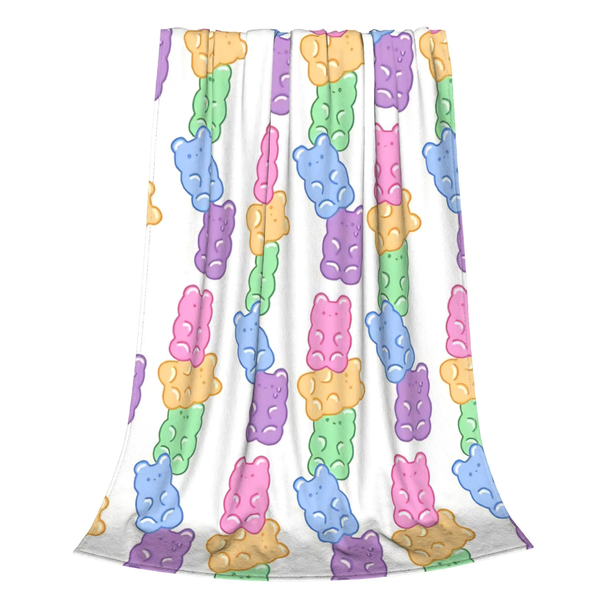1PC Home Cutecore Cute Chewy Candy Figure  Gummy Bear Blanket Super Cosy Plush Home Living Room Sofa Halloween