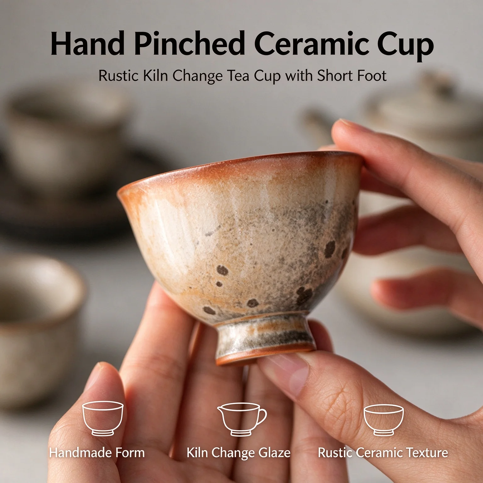 Kiln Transformed Clear Goblet Cup Japanese Handcrafted Retro Ceramic Kung Fu Tea Tasting Small Master Cup For Tea Room Gift