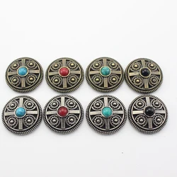 25mm metallo Cog Larry turchese Conchos decorazione Vintage borsa fibbia vite posteriore portafoglio fibbia accessori artigianali in pelle fai da te