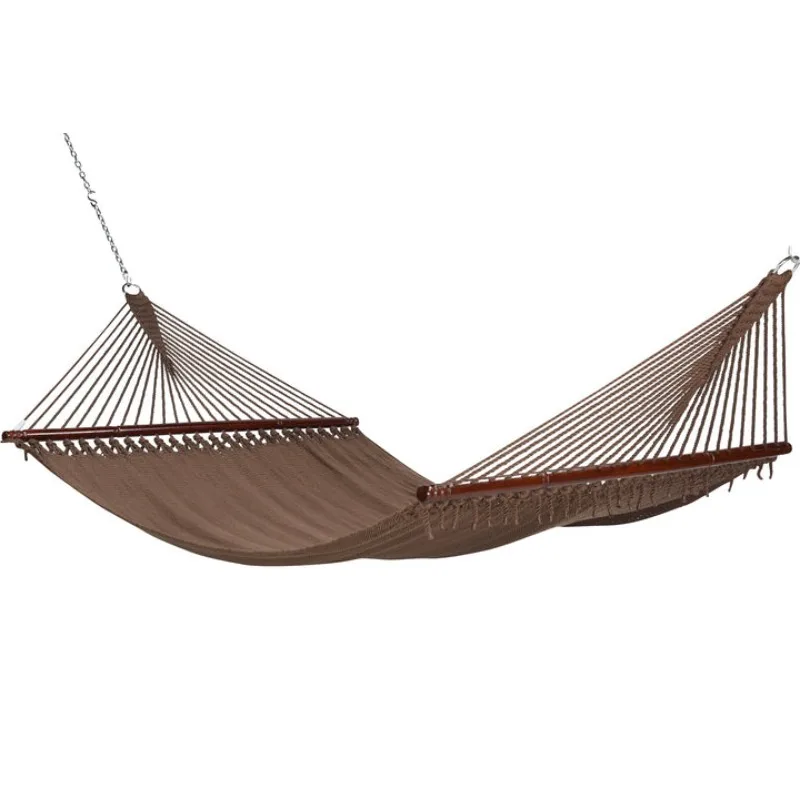 2026 Popular High Quality Polyester Rope Hammock For Camping Outdoor Indoor Garden Spreader Wood Bar Macrame Hammock