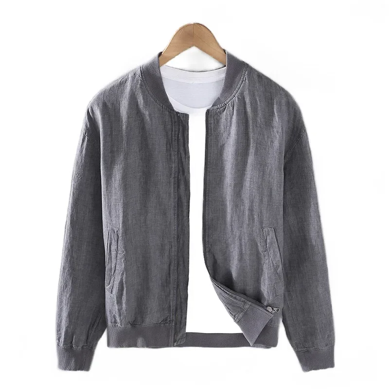 

2023 Japanese Retro Baseball Neck Casual Jacket Men's Summer Solid Color Personalized Youth Versatile Loose Large Top Coat