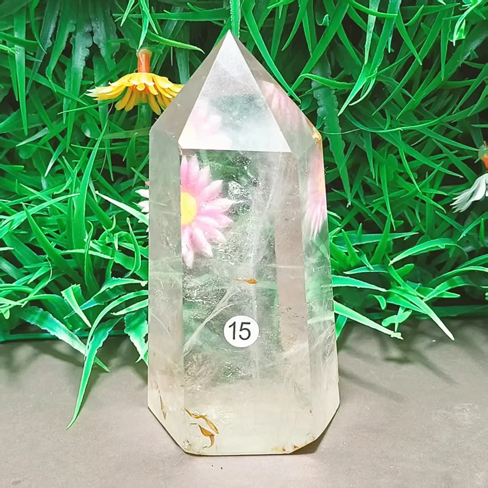 Natural quartz tea crystal hand polished magic stick Point Healing Chakra home decor decor