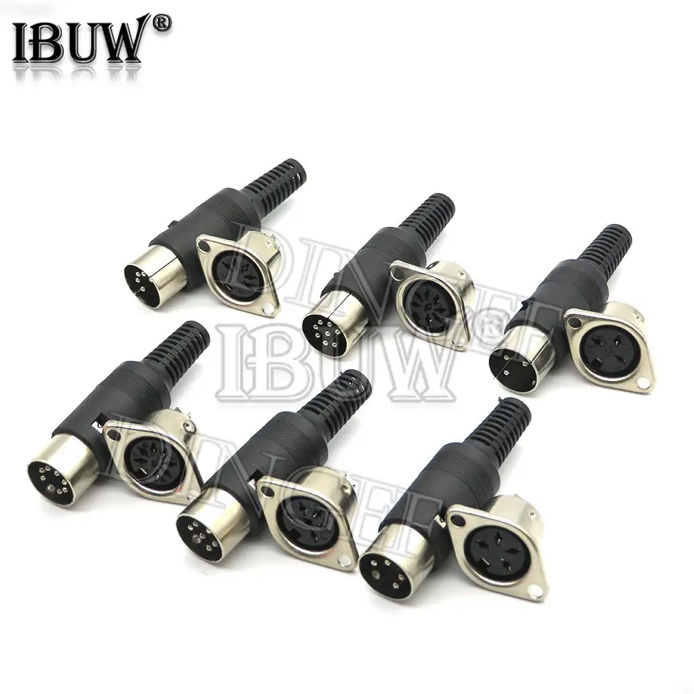 1Set 3PIN 4PIN 5PIN 6PIN 7PIN 8PIN S terminal Panel Mount Female + Male Jack DIN Adapter MIDI Cable Connector