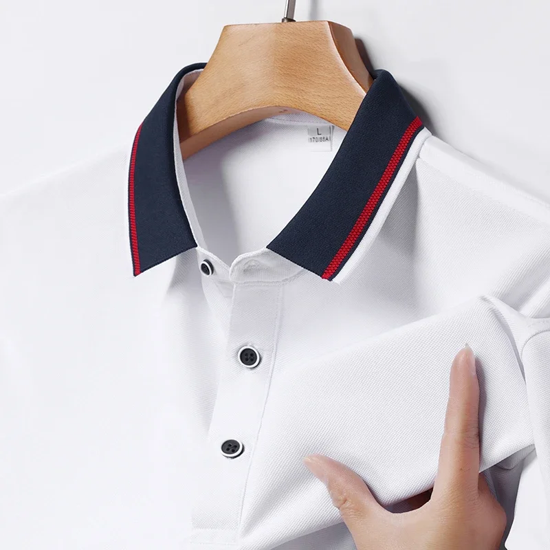2025 جديد رجال الأعمال عادية قميص بأكمام قصيرة بلون قميص بولو عصري تنفس مريح متعدد الاستخدامات