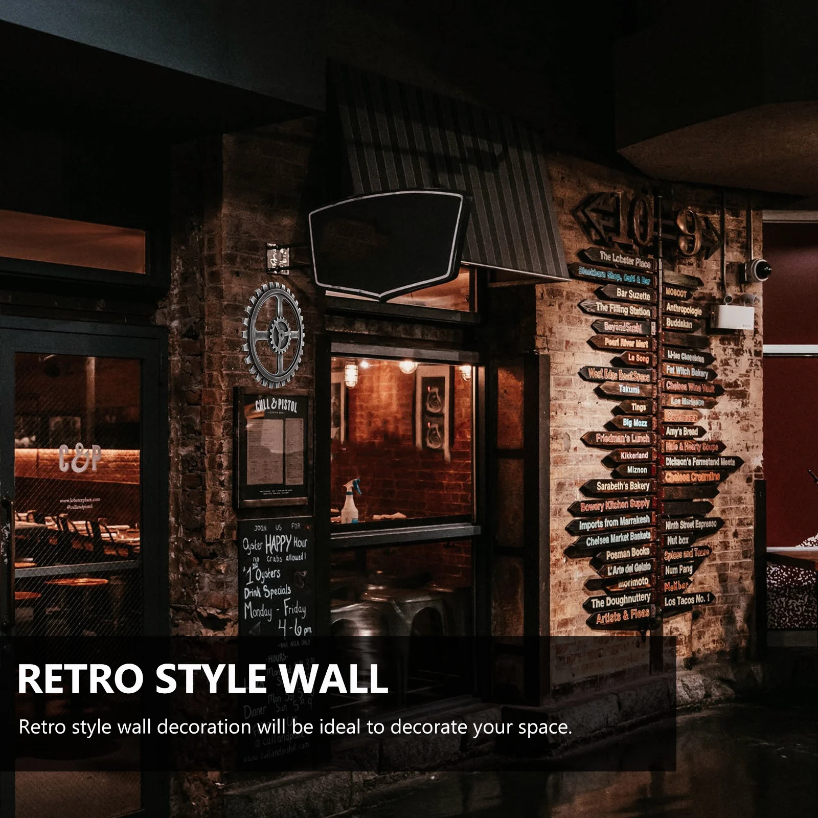 

Gear Wall Decor 40Cm Retro Style Wheel Art Craft Hanging For Living Room Office Cafe Bookstore