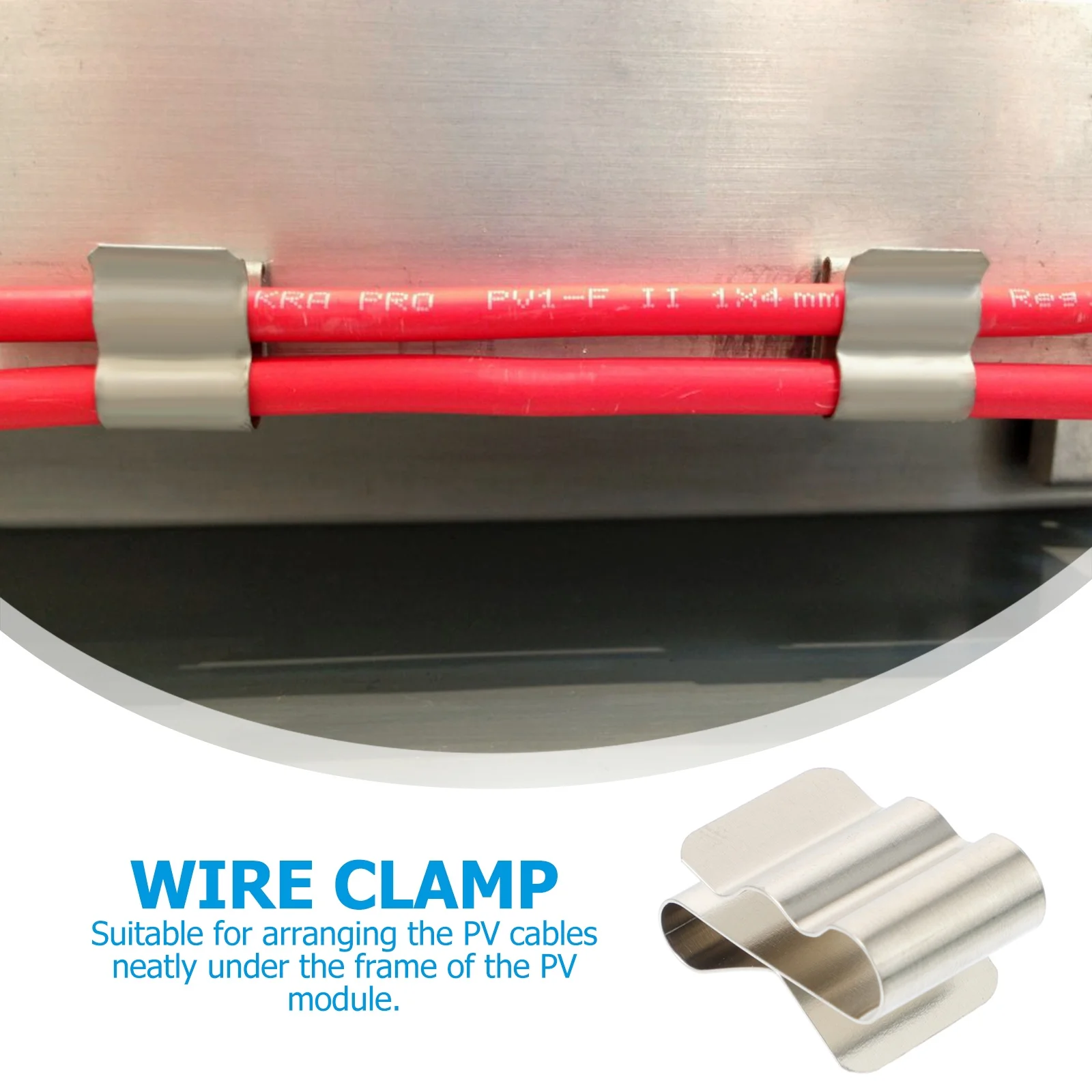 

50pcs Photovoltaic Cable Clips Solar Panel Wire Clamp Spring Organizer for Electric Wires Trailer Frame Installation