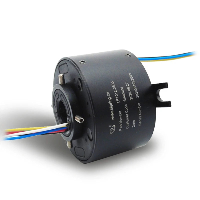 Small Through Hole Slip Ring,Bore Size 12.7mm 6 Wire 5A Precious Metal Contacts,for Light Duty