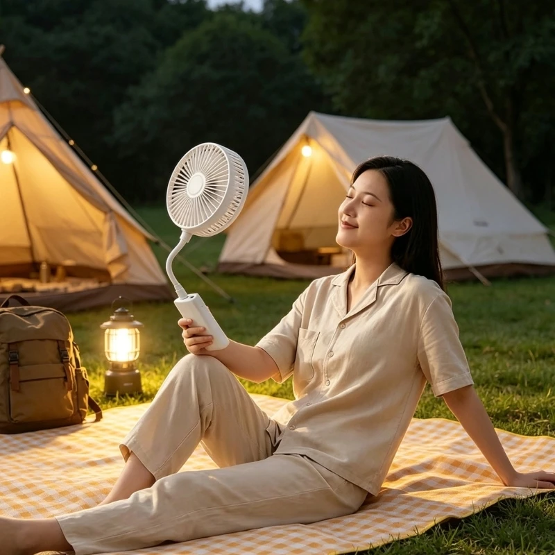 

USB Plug Fan Low Noise Portable Fan 360 Degree Adjustable Cooling Fan for Indoor Outdoor Fishing Home Travel Camping F19E