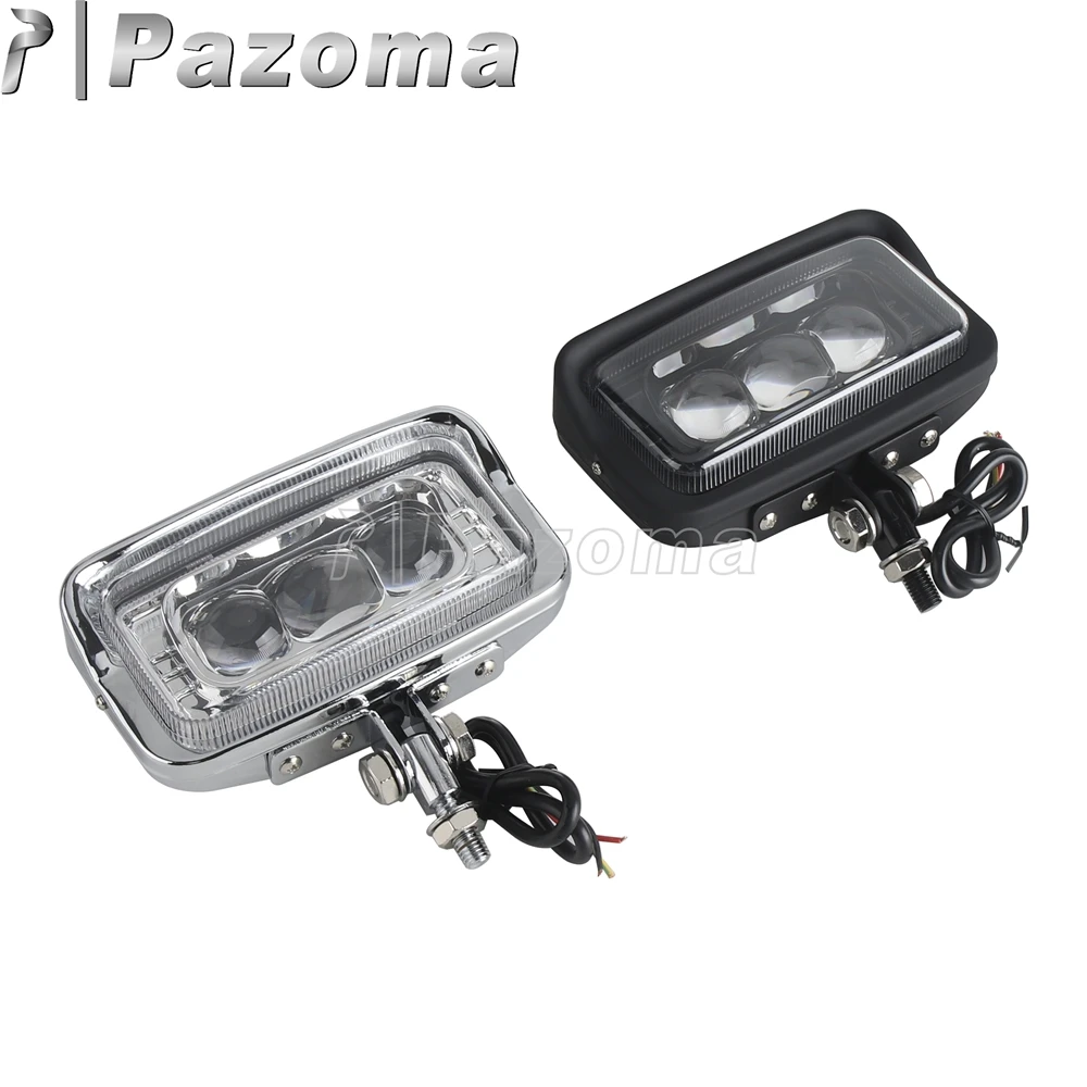 Motorcycle Headlight LED Square Head Lights For Honda VTX1300 VT750 Suzuki Boulevard M109R Yamaha Raider V-Star Kawasaki Vulcan