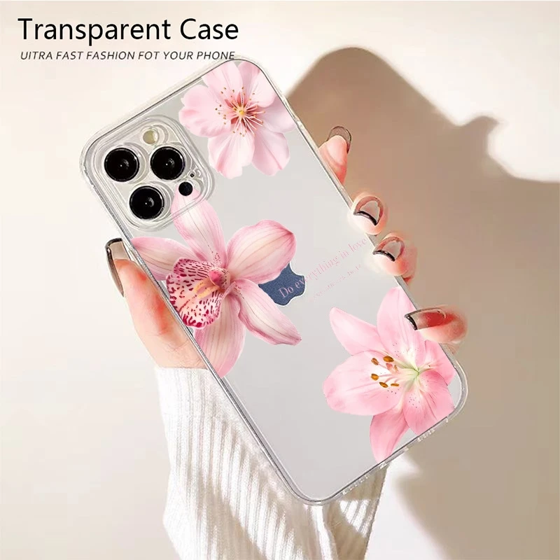 جراب هاتف الكركديه كريستال زهرة نمط ل Realme C63 C65 C61 C55 C53 C51S C75 14 Pro Plus 5G 13 12 10 11 8i GT6 6T غطاء