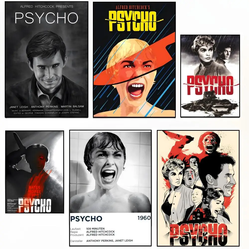 Horror Movie Psycho Poster Sticky Poster Paper Sticker DIY Room Bar Cafe Wall Decor Gift