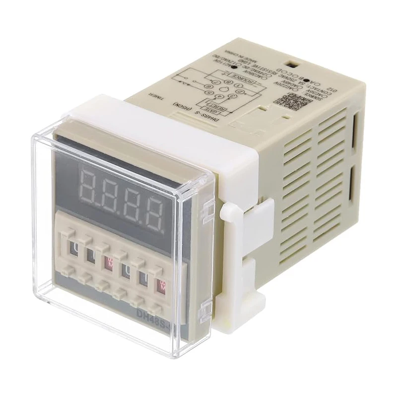 DH48S-S digital cycle timer relay with base 0.1S-99H AC 110V/220V/380V DC 12V/24V programmable delay timer for repeat cycles