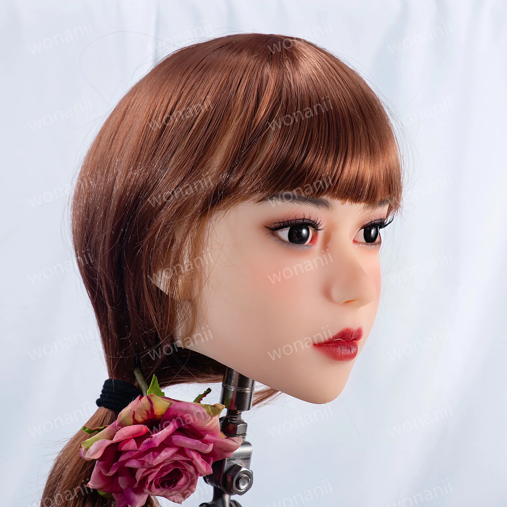 نموذج رأس أنثى جديد، مع شعر مستعار قابل للاستبدال، قابل للإدخال للرجال، لعبة للكبار، رأس دمية مثيرة، مادة TPE، نسيج ناعم، هدية عيد الميلاد