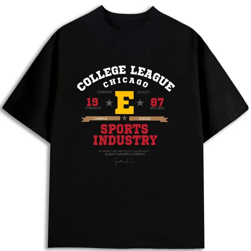 

University of Chicago Alliance Men's T-Shirt Black Cotton Heavy Sports Industry Print