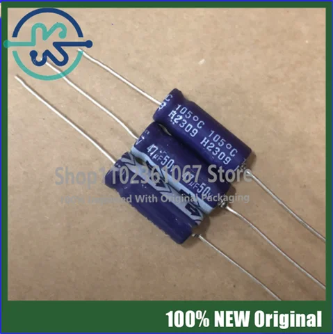 20PCS 50v47uf 6X16mm Horizontal axial polarized aluminum electrolytic capacitor New original