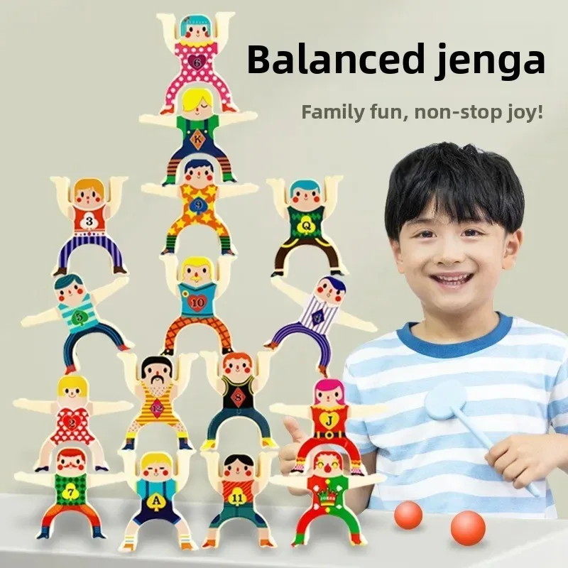 Strongman Stacking Balance Blocks Toy, Kids' Educational Stacking Game, DIY Tabletop Building Playset