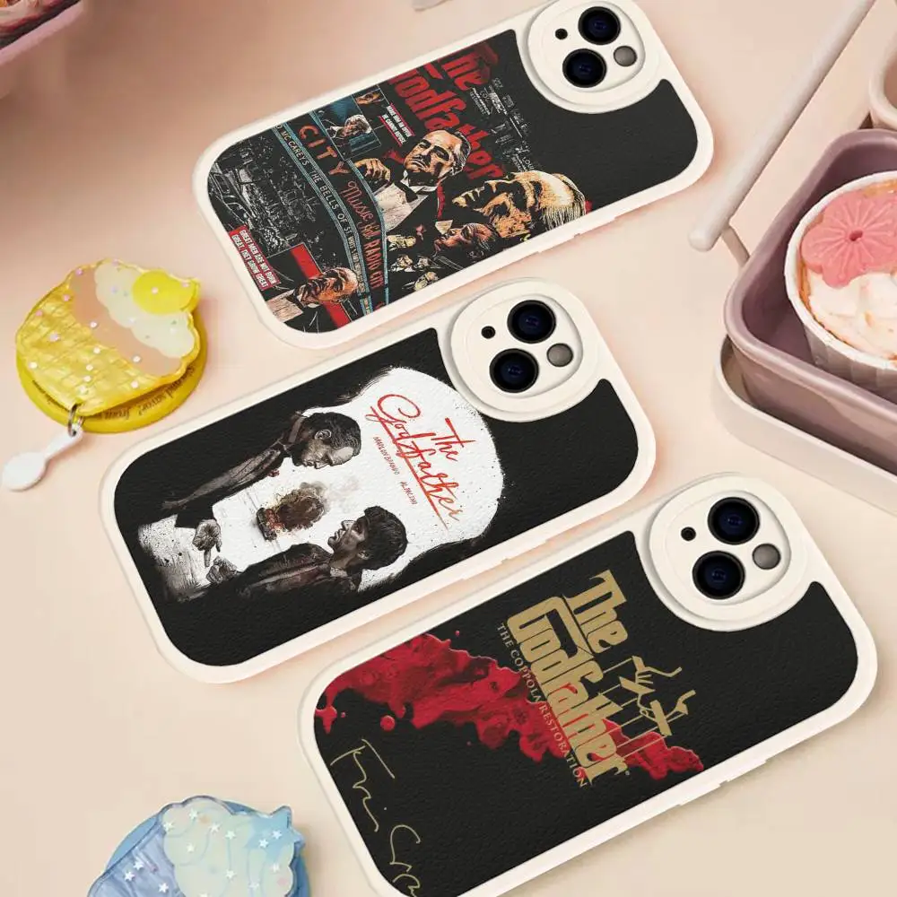 Coole The Godfather Movie Leder-Handyhülle für iPhone 16 16e 15 14 13 12 11 Pro Max Plus Mini Cover