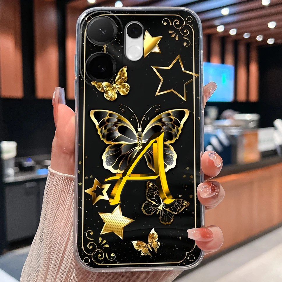 حافظة هاتف لهاتف Vivo V60 Lite 5G فريدة من نوعها بأحرف قلب الحب خفيفة الوزن وناعمة من مادة البولي يوريثان الحراري غلاف من السيليكون الشفاف لهاتف VivoV 60 مضاد للانزلاق Funda #3