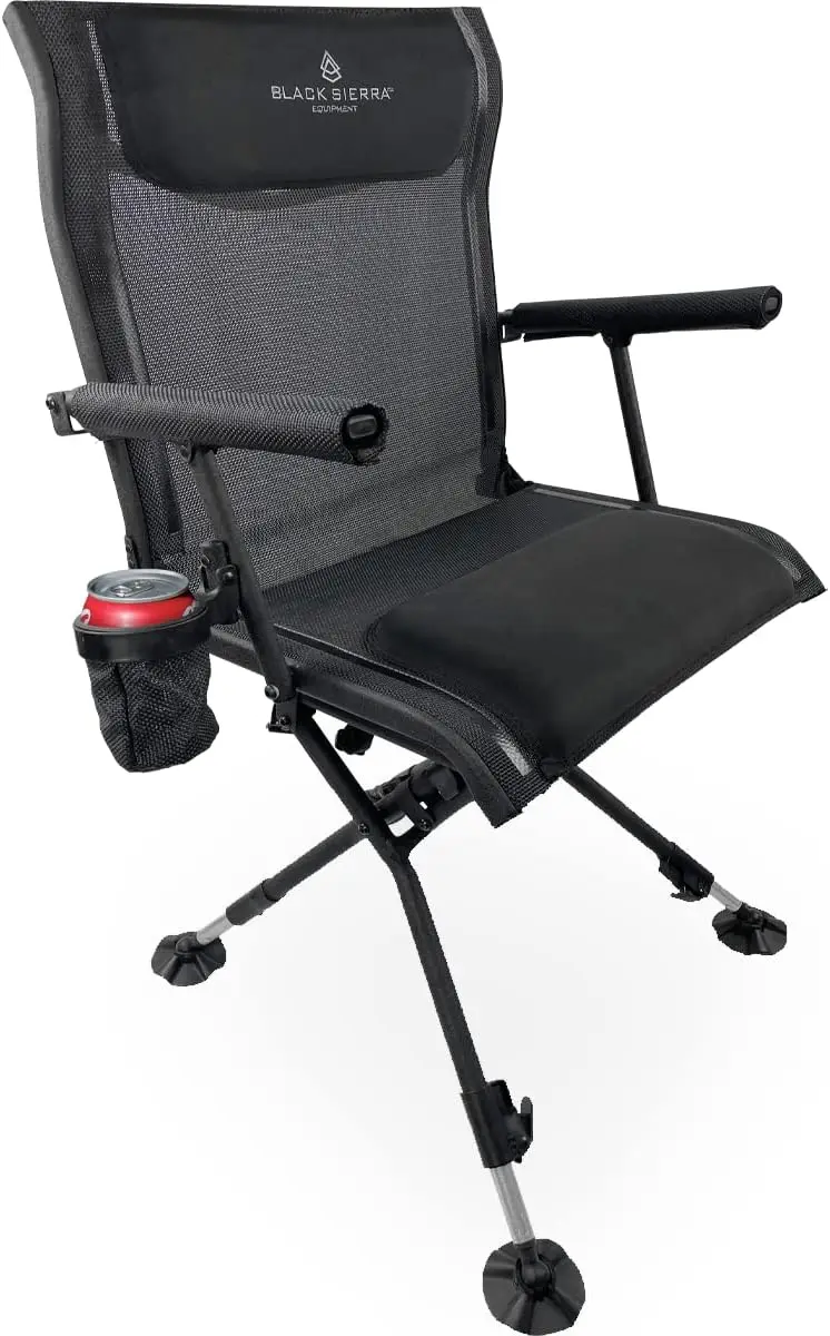 

Silent Swivel Chair for Hunting Blind, Portable Ground Chair w/A