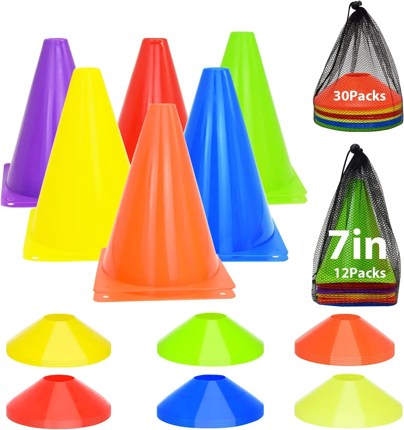 

84-Piece Soccer Training Cone Set with Disc Cones & Carry Bag