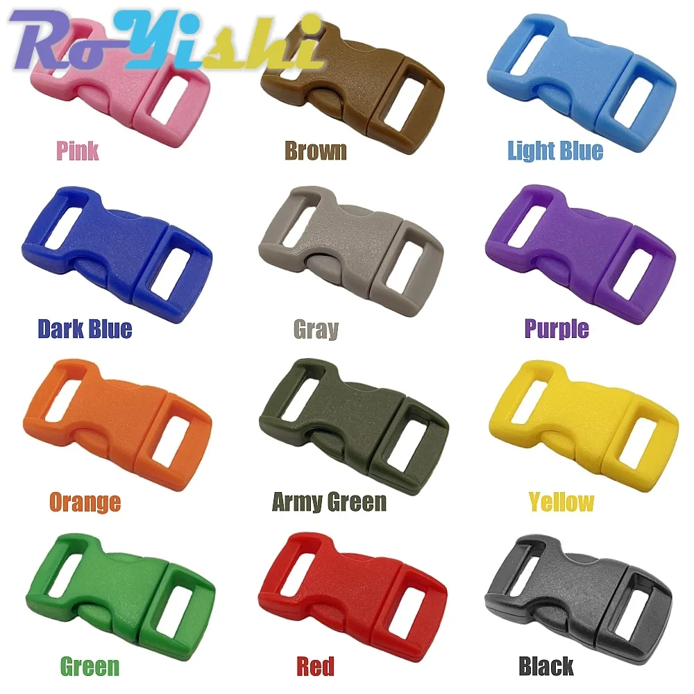 13-500 шт. 3/8 "10 мм пластиковый браслет с боковой пряжкой изогнутый парашют 550 браслет из паракорда DIY аксессуары