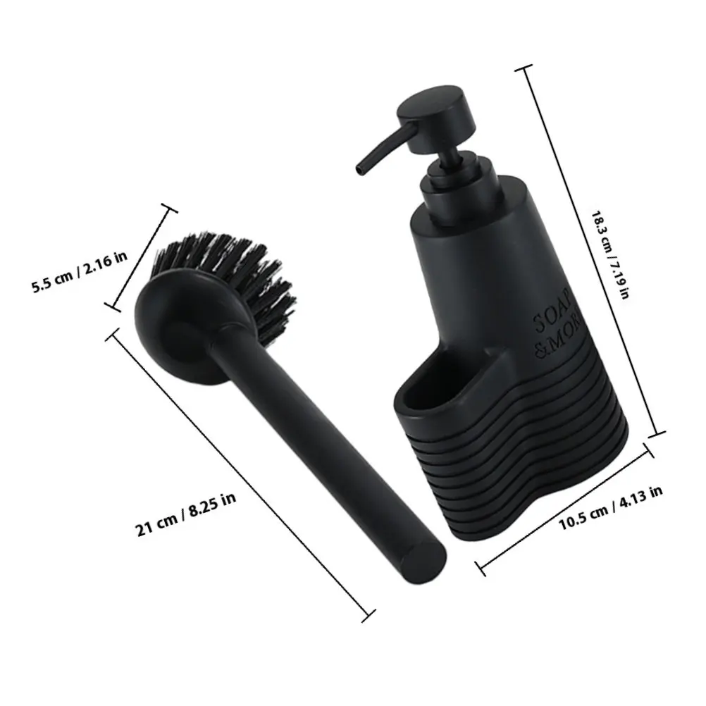 Portable Resin Lotion Dispenser Set with Cleaning Brush for Hand Soap, Body Wash, Shower Gel & Face Wash